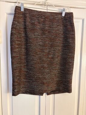Ann Taylor Brown Multi-Textured Tweed Pencil Skirt